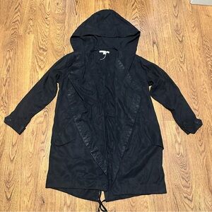 Burning Torch Black Hooded open jacket size XS front pockets